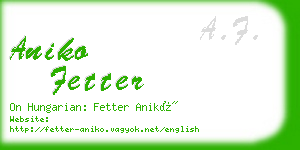 aniko fetter business card